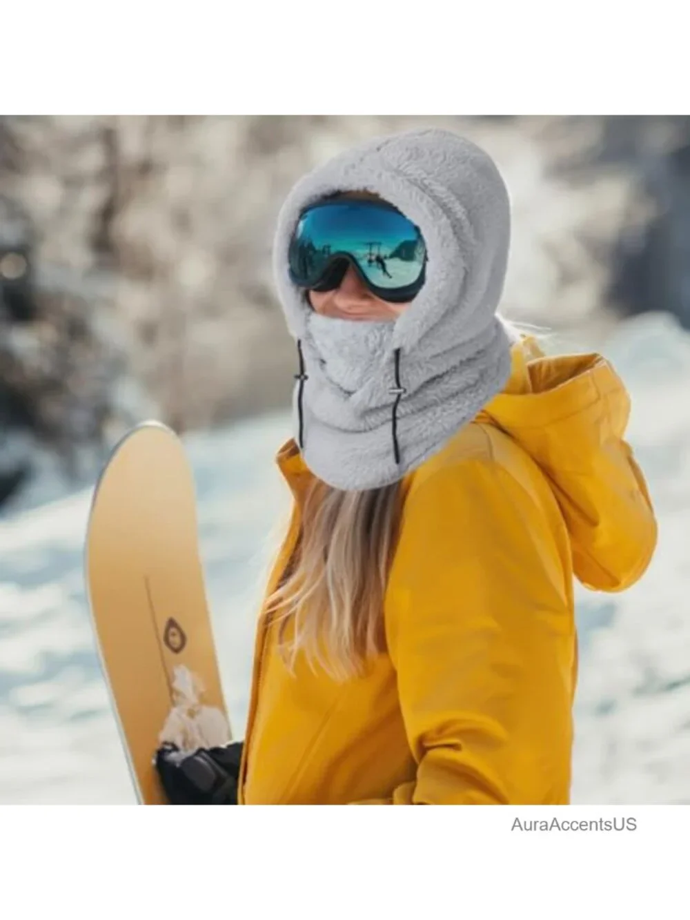 4x Fleece Balaclava Face Mask & Gloves Set Windproof Winter Ski Touchscreen